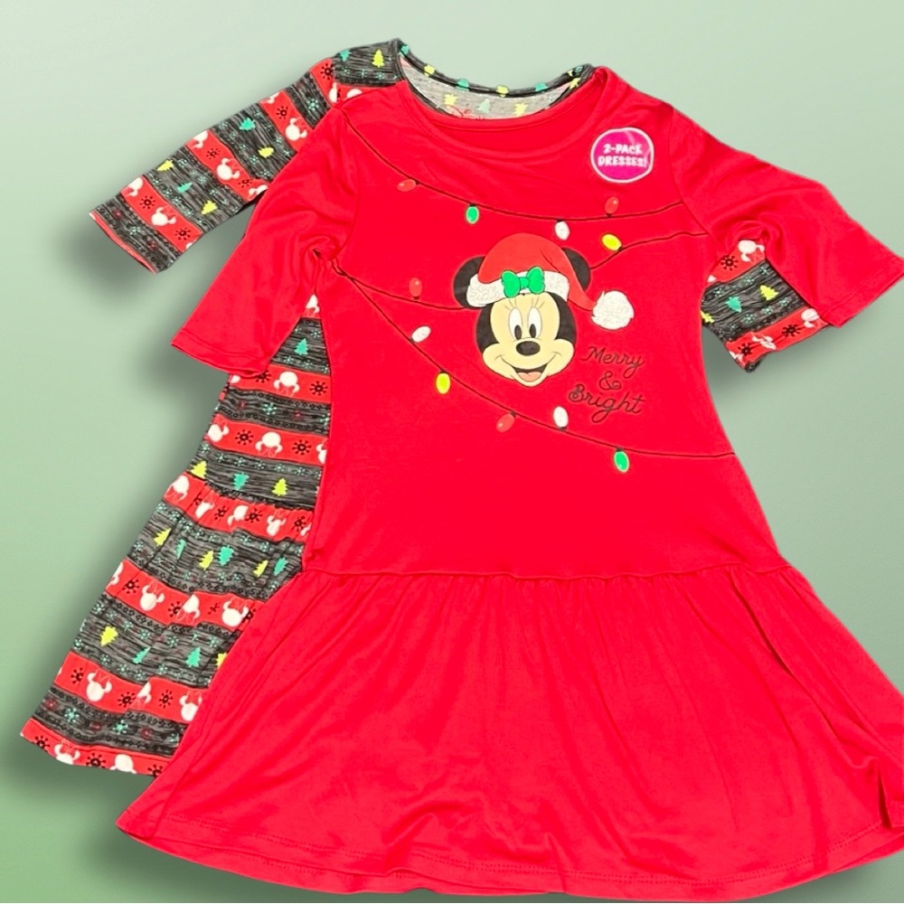 Girls 6x Disney Mini Mouse Christmas Themed Dresses